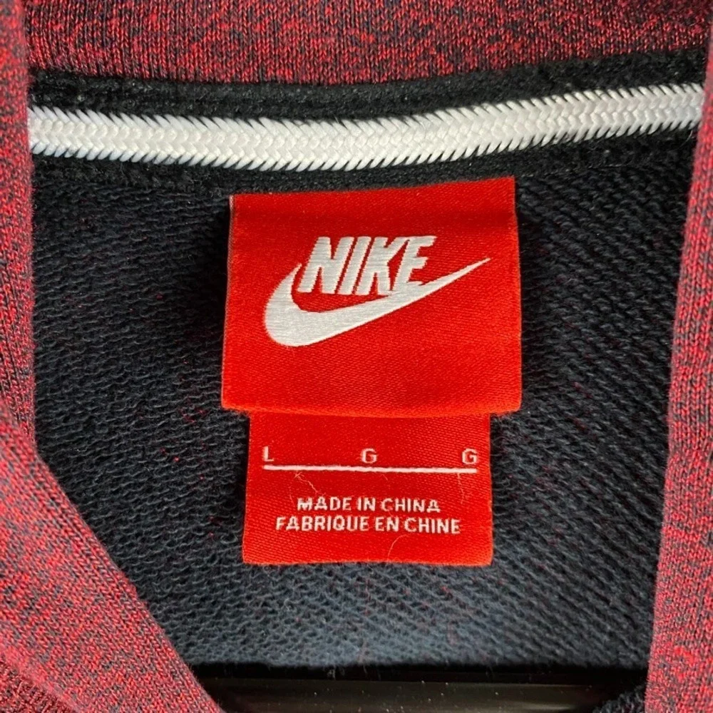 Nike Hoodie Mens Large Red French Terry Shoebox Pullover Hooded Sweatshirt AW77 - Picture 4 of 11